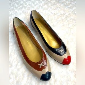 Vintage Bob Baker contrasting leather flats size 6.5
